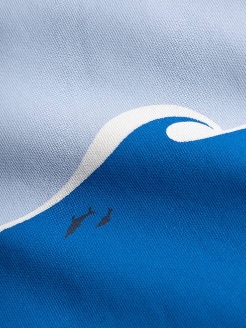 KnowledgeCotton Apparel - Regular whale front print t-shirt - GOTS/Vegan - Bright White